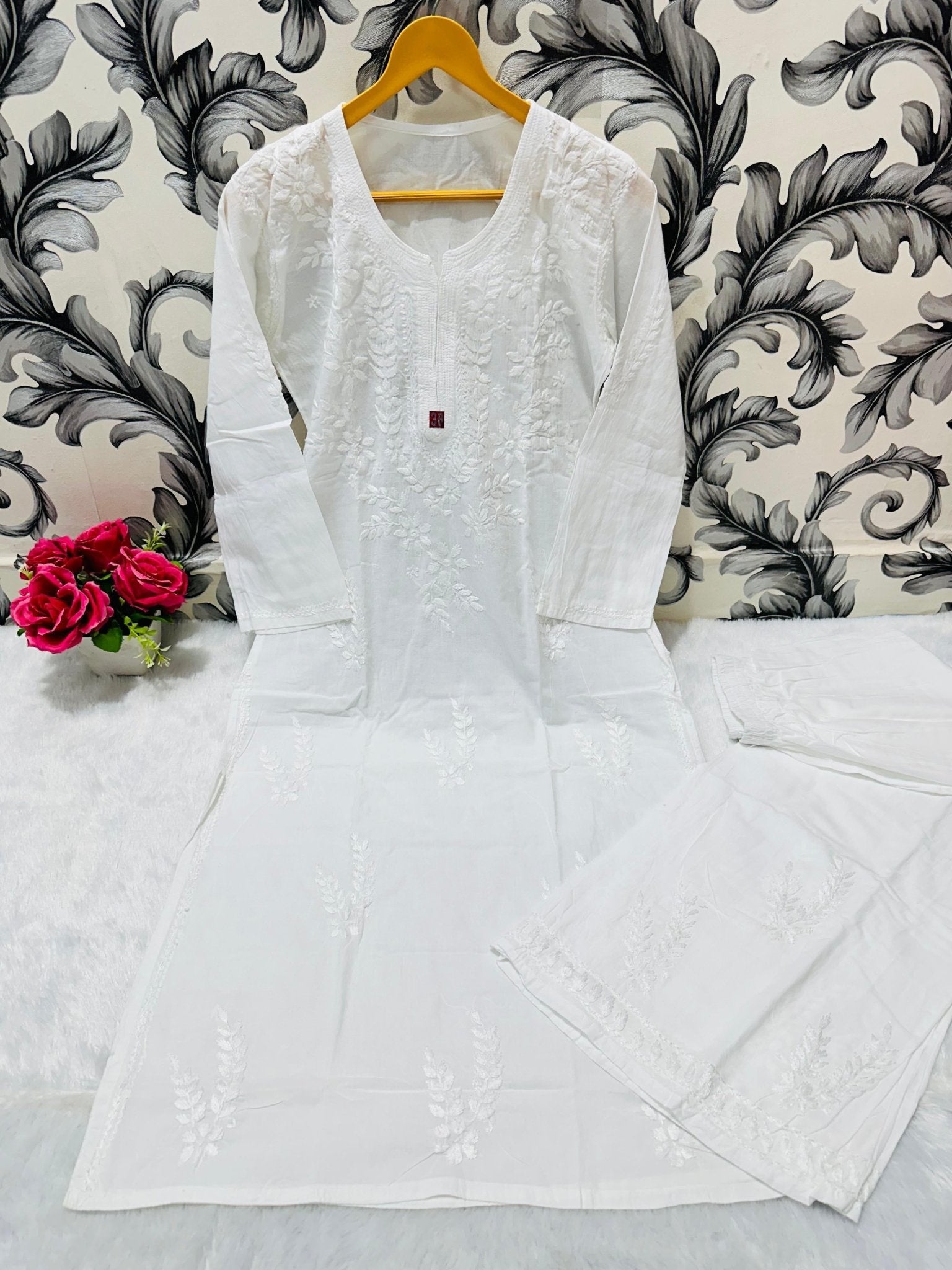 Pure Mul Cotton Plazzo Combo - Chikankari official