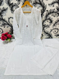 Pure Mul Cotton Plazzo Combo - Chikankari official