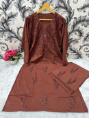 Pure Mul Cotton Plazzo Combo - Chikankari official