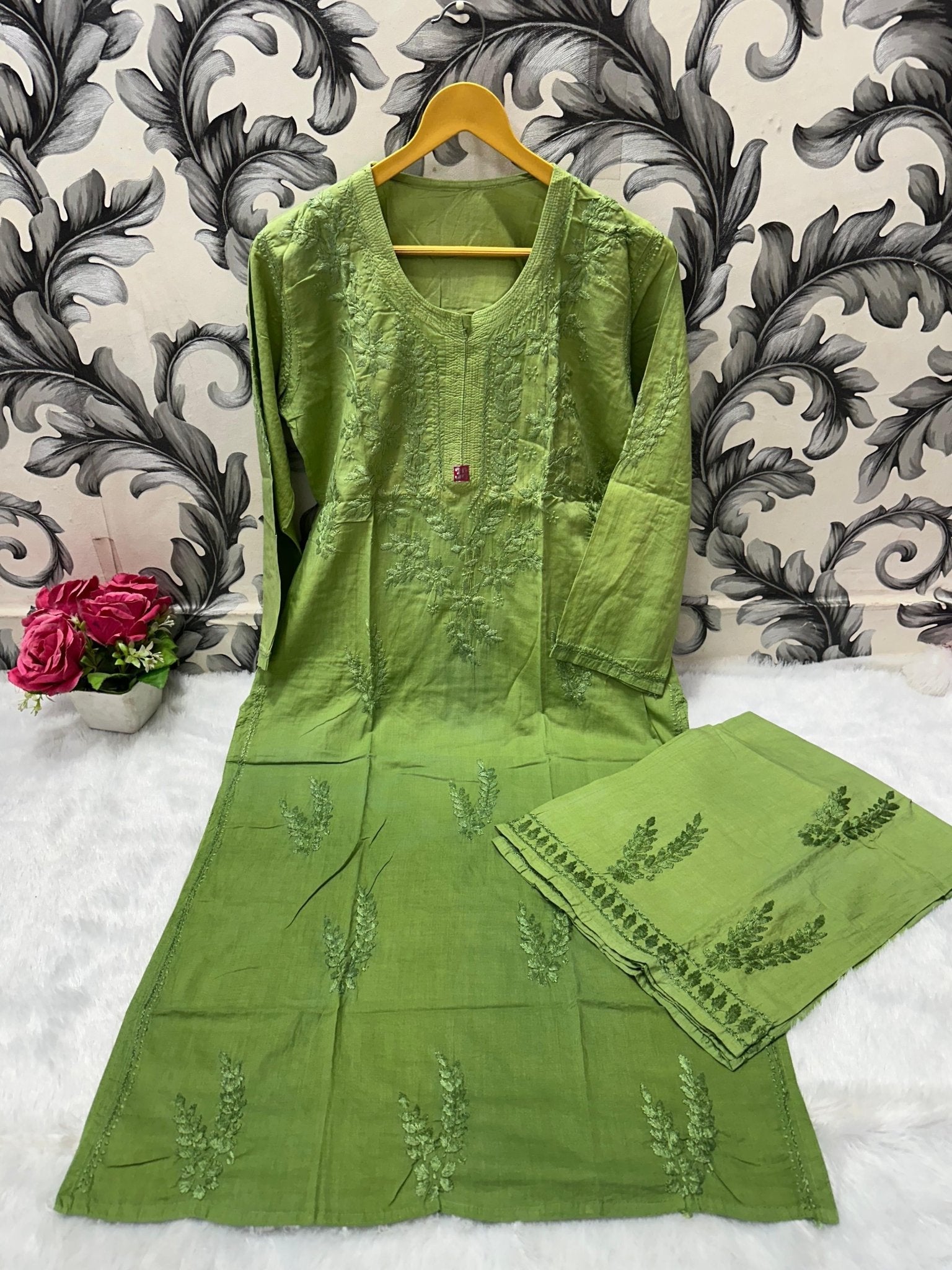Pure Mul Cotton Plazzo Combo - Chikankari official