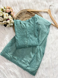 Pure Mul Mul dyed Co - ord Set - Chikankari official