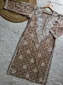 Pure printed Cotton chikankari kurta - Chikankari official