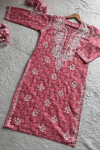 Pure printed Cotton chikankari kurta - Chikankari official