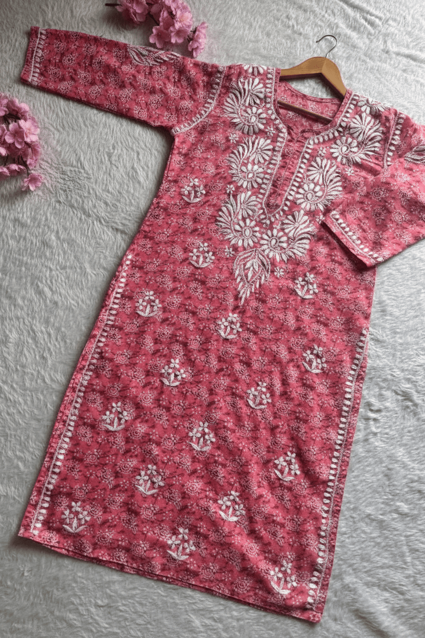 Pure printed Cotton chikankari kurta