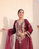 Pure Satin silk 3pc Festive wear Set - Chikankari official