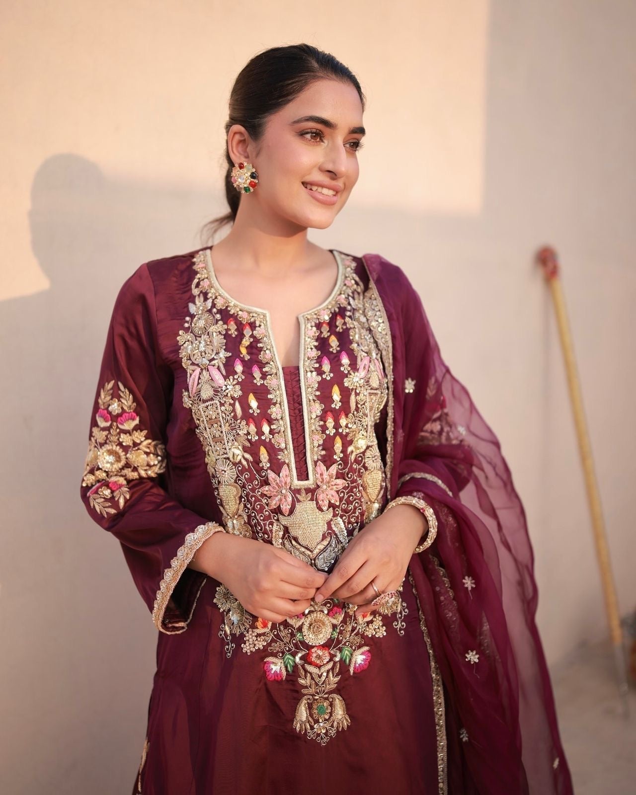 Pure Satin silk 3pc Festive wear Set