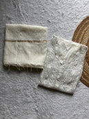 Pure semi stiched katdana mul chanderi A line set - Chikankari official