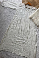 Pure semi stiched katdana mul chanderi A line set - Chikankari official