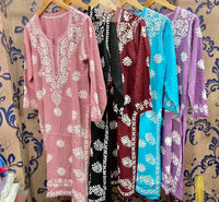 Pure soft Modal Chikankari Kurtas - Chikankari official