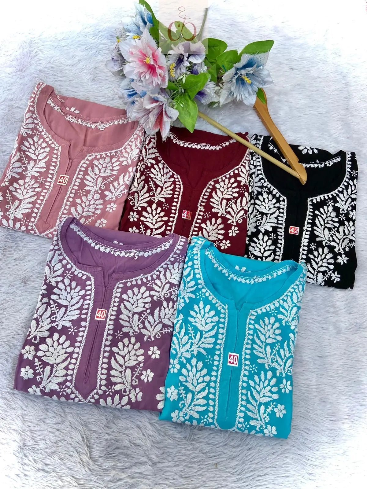 Pure soft Modal Chikankari Kurtas - Chikankari official
