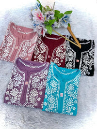 Pure soft Modal Chikankari Kurtas - Chikankari official