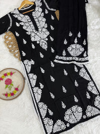 Qureshiya Less Crafted Modal Pure Cotton Set - Chikankari official