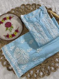 Qureshiya Less Crafted Modal Pure Cotton Set - Chikankari official