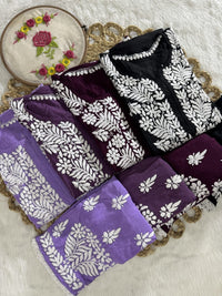 Qureshiya Less Crafted Modal Pure Cotton Set - Chikankari official