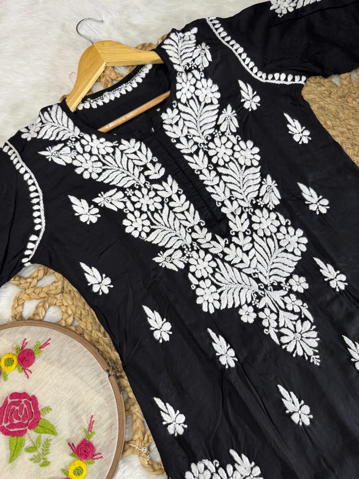 Qureshiya Less Crafted Modal Pure Cotton Set - Chikankari official
