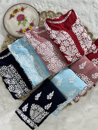 Qureshiya Less Crafted Modal Pure Cotton Set - Chikankari official
