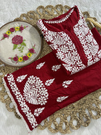 Qureshiya Less Crafted Modal Pure Cotton Set - Chikankari official