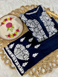 Qureshiya Less Crafted Modal Pure Cotton Set - Chikankari official