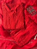 Qureshiya Zoya Muqaish Rayon 3pc Set - Chikankari official
