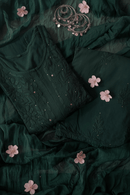 Qureshiya Zoya Muqaish Rayon 3pc Set - Chikankari official