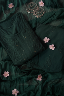 Qureshiya Zoya Muqaish Set with Pink Flowers