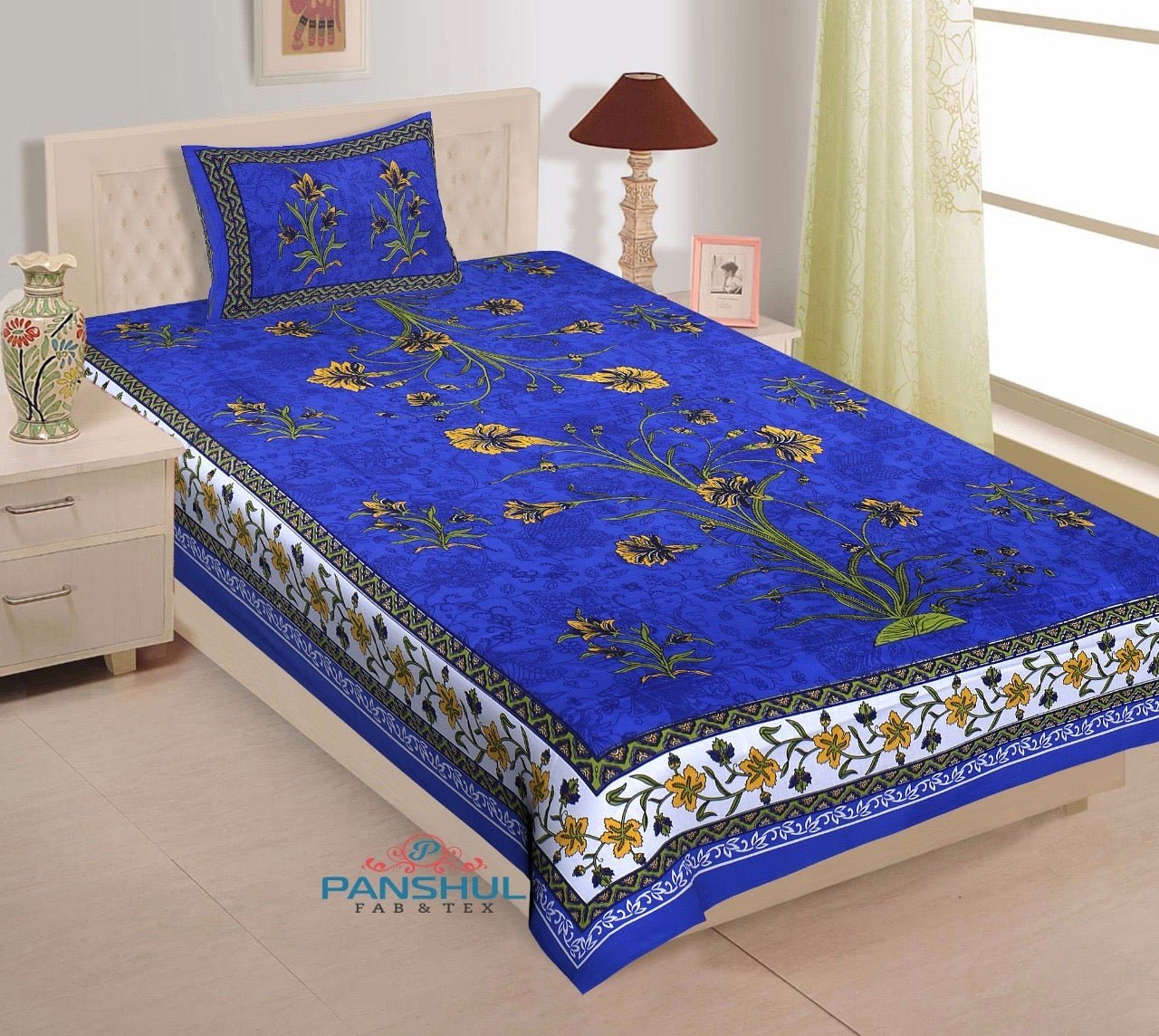 Random Designs Bedsheets 1 free Pillow cover - Chikankari official
