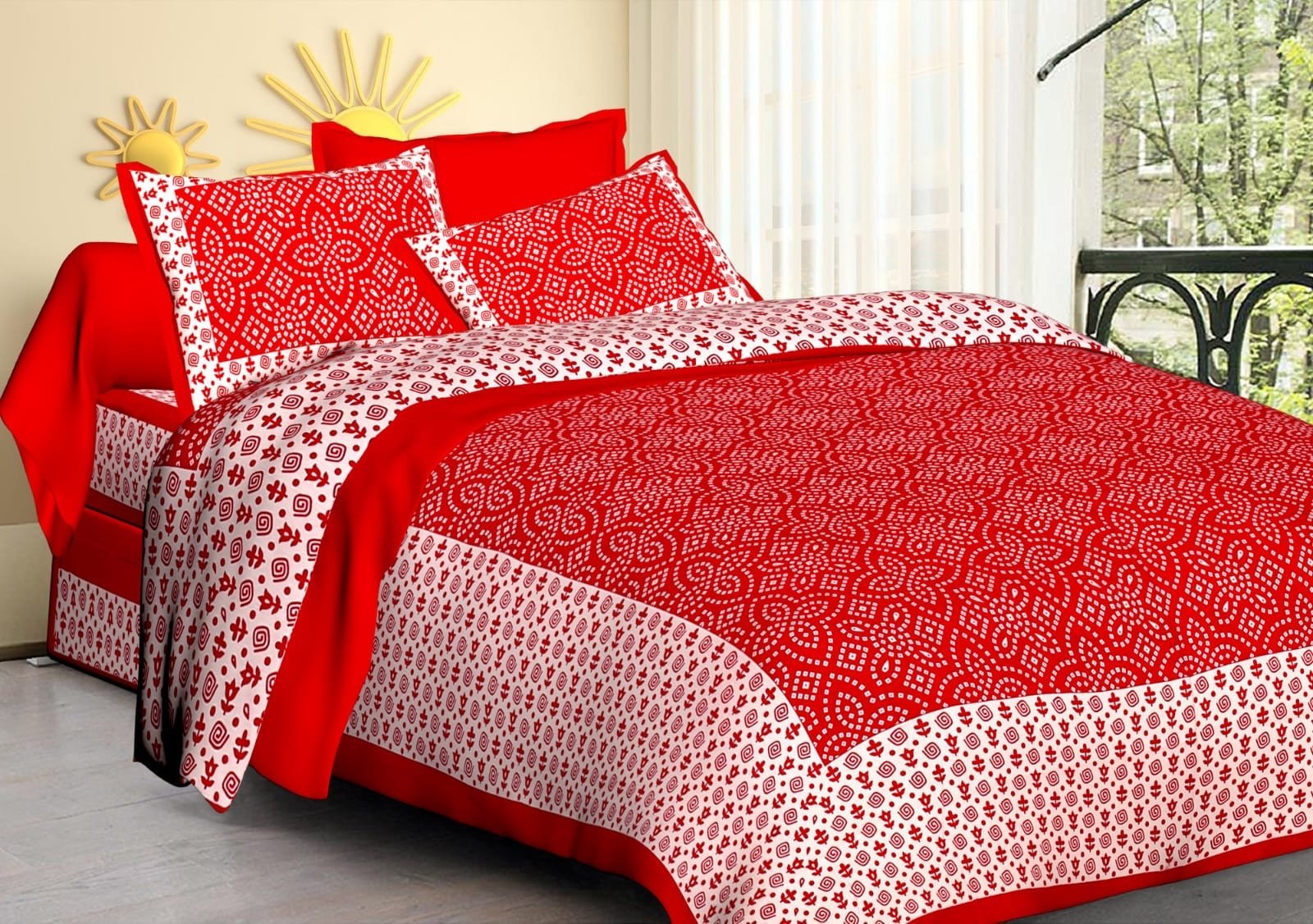 Random Printed Bed sheets - Chikankari official