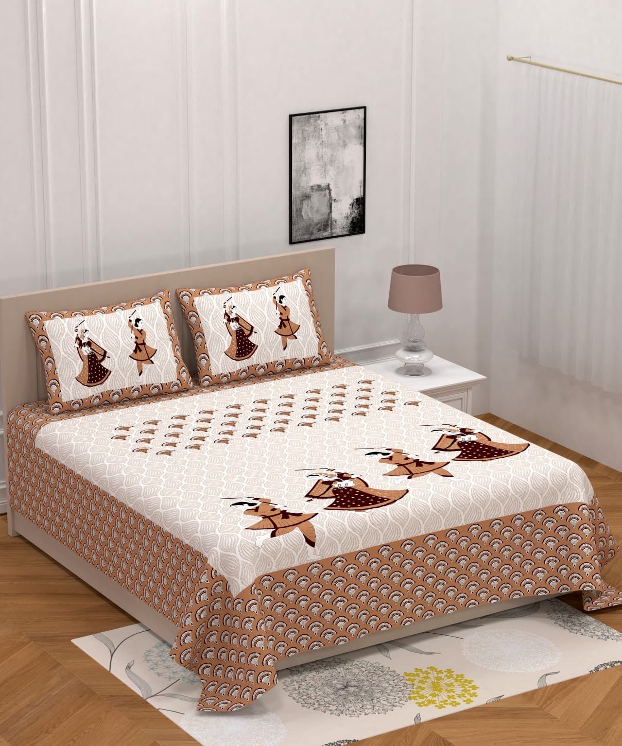 Random Printed Bed Sheets - Chikankari official