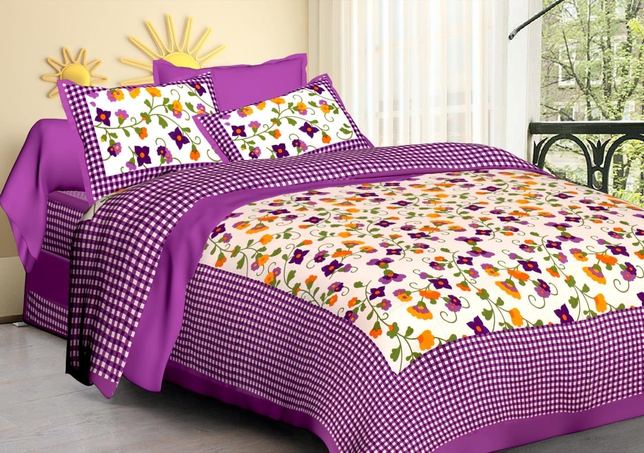 Random Printed Bed sheets - Chikankari official