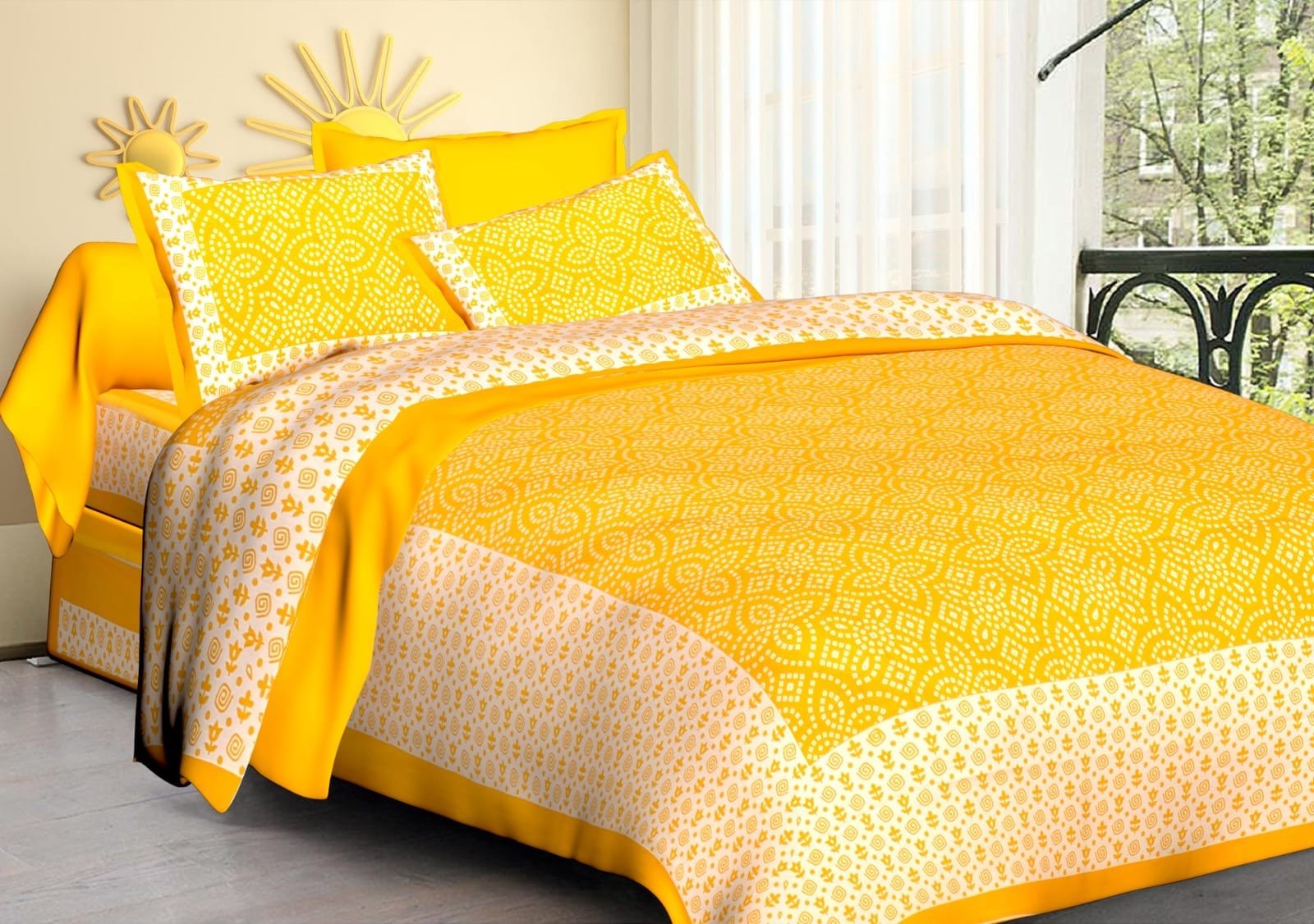Random Printed Bed sheets - Chikankari official
