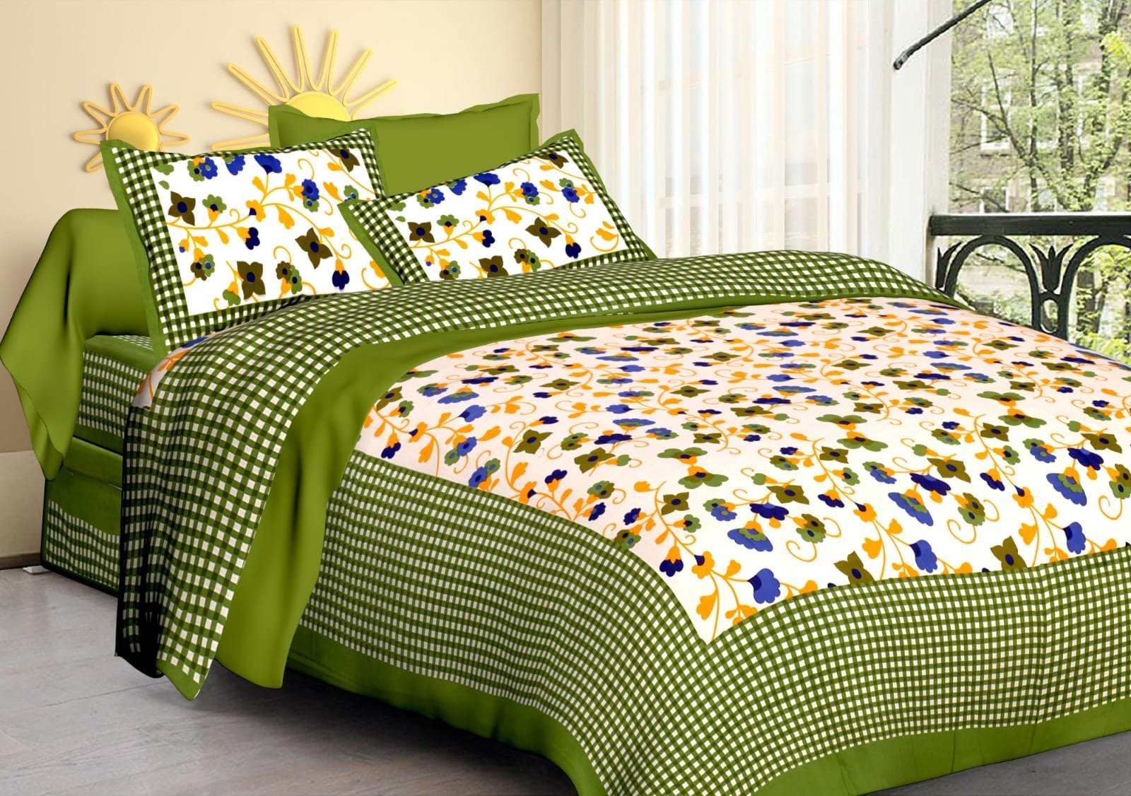 Random Printed Bed sheets - Chikankari official