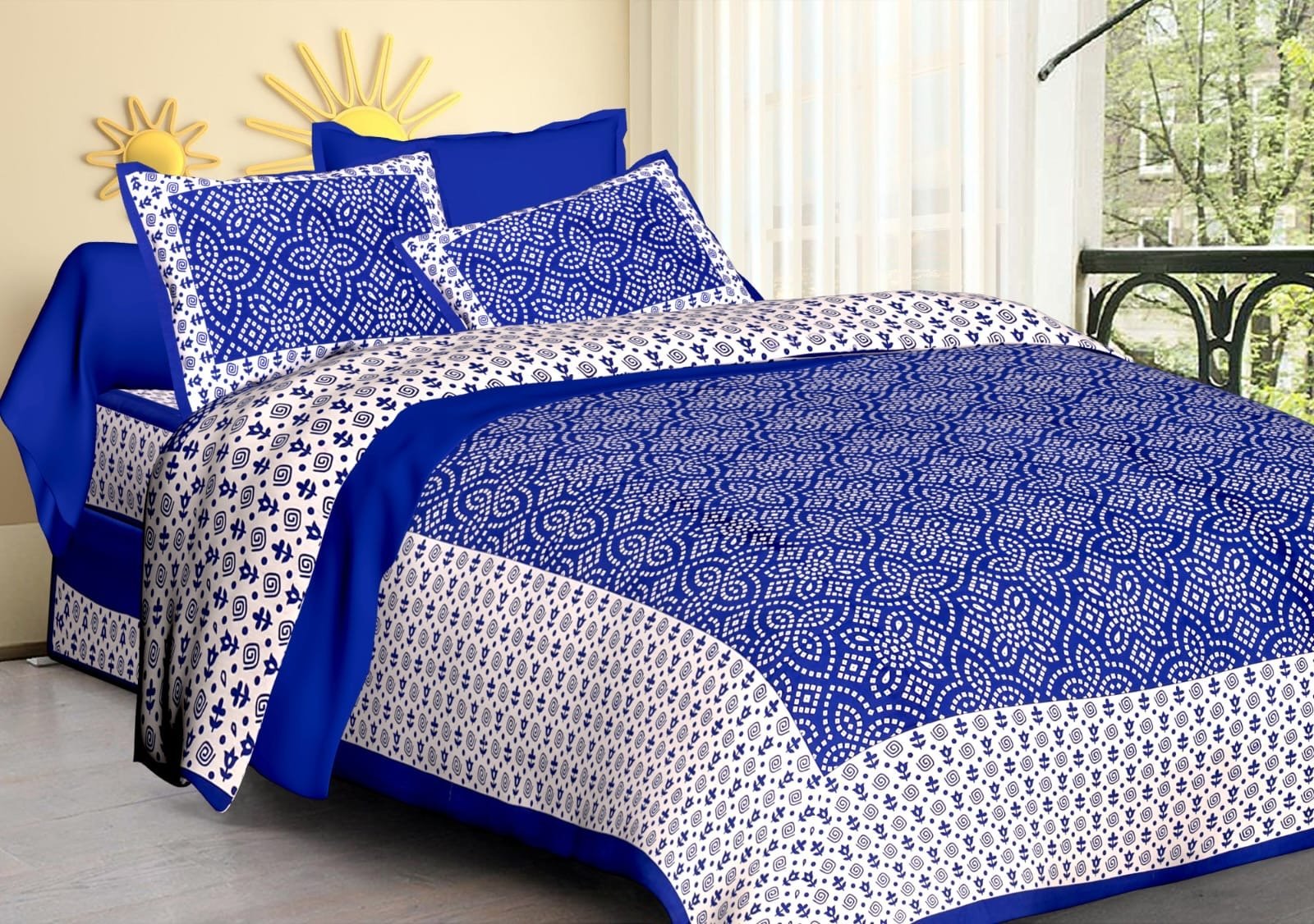 Random Printed Bed sheets - Chikankari official