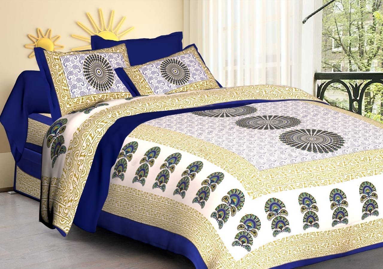 Random Printed Bed sheets - Chikankari official