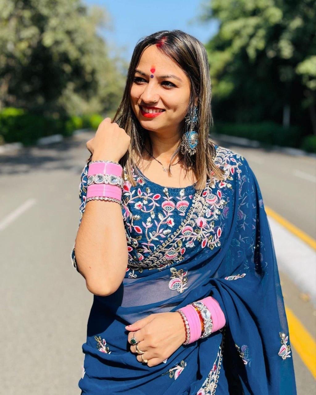Rangoli Silk Saree - Chikankari official