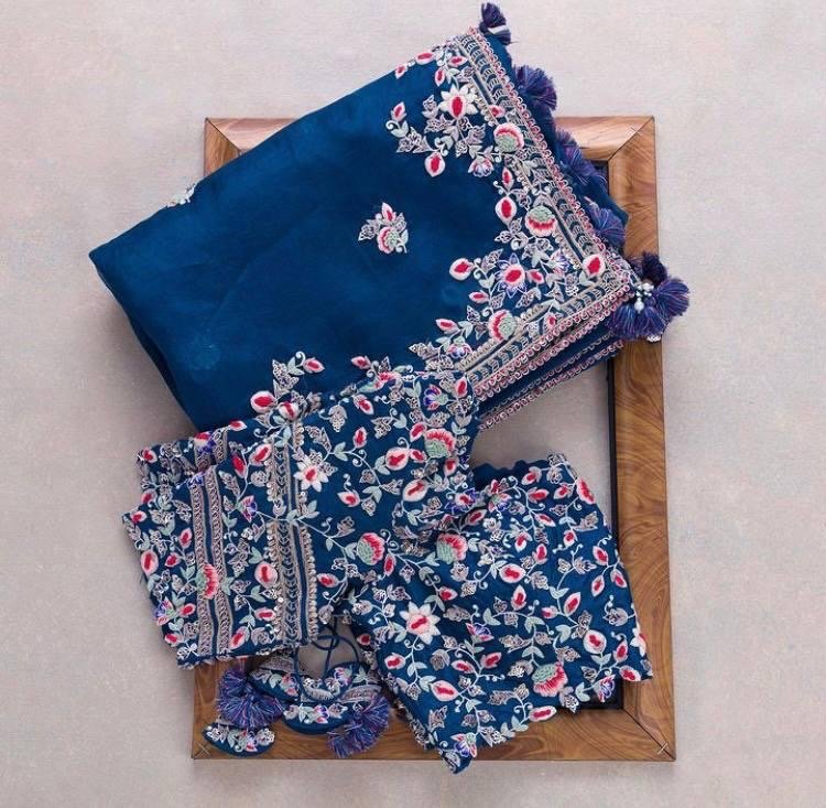 Rangoli Silk Saree - Chikankari official