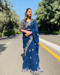 Rangoli Silk Saree - Chikankari official