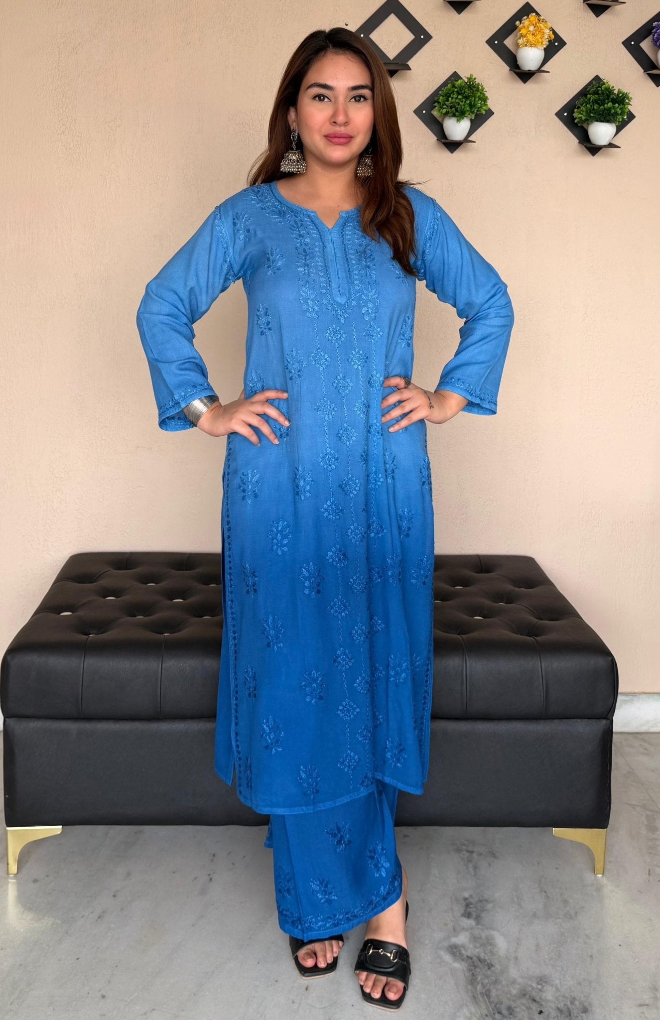 Rangrez 2pc Co - ord set - Chikankari official