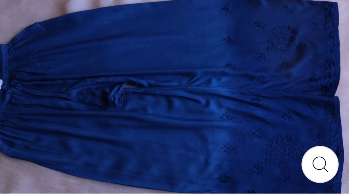 Rangrez 3pc Navy Blue Rayon Set - Chikankari official