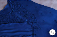 Rangrez 3pc Navy Blue Rayon Set - Chikankari official