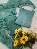 Rangrez 3pc Ombre Soft Crafted Designer Set - Chikankari official