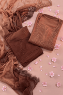 Rangrez 3pc Ombre Soft Crafted Designer Set - Chikankari official