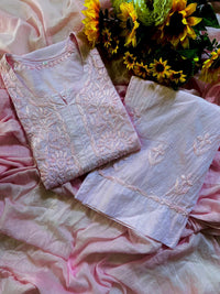 Rangrez Cotton 3pc Soft Pastle Shades Set - Chikankari official