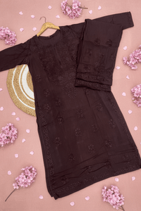 Rangrez Dark Shades Rayon Dyed Kurta Plazzo - Chikankari official