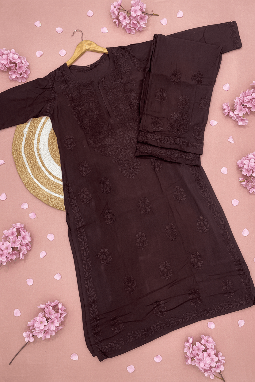 Rangrez Dark Shades Rayon Dyed Kurta Plazzo