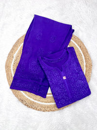 Rangrez Dark Shades Rayon Dyed Kurta Plazzo - Chikankari official