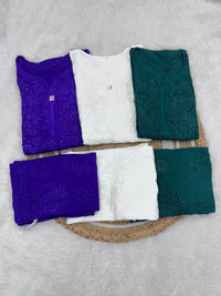Rangrez Dark Shades Rayon Dyed Kurta Plazzo - Chikankari official