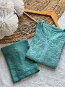 Rangrez Handcraft Embroidered Pastel’s Shades Kurti + Plazzo - Chikankari official