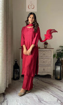 Rangrez Handcrafted Soft Rayon 3pc Ombre Set - Chikankari official