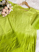 Rangrez Handcrafted Soft Rayon 3pc Ombre Set - Chikankari official