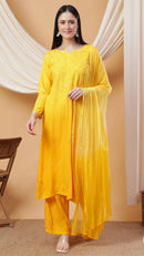 Handcrafted Soft Rayon 3pc Ombre Set ( Summer Special ) - chikankariofficial